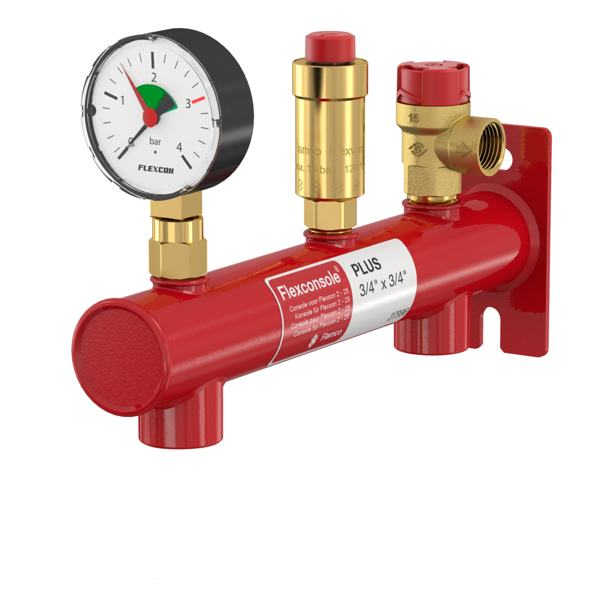 Expansievatconsole Flamco Voorgemonteerd 3/4'' met drukmeter, automatische ontluchter & overstortventiel